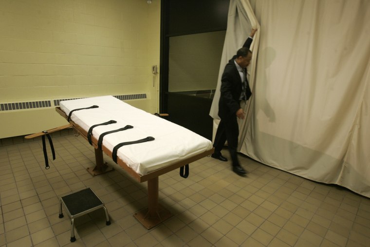 This November 2005 file photo shows the death chamber at the Southern Ohio Corrections Facility in Lucasville, Ohio.