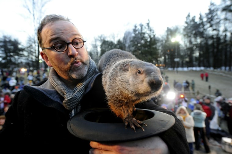 Image: Crowds Gathering On Groundhog's Day For Punxsutawney Phil Tradition