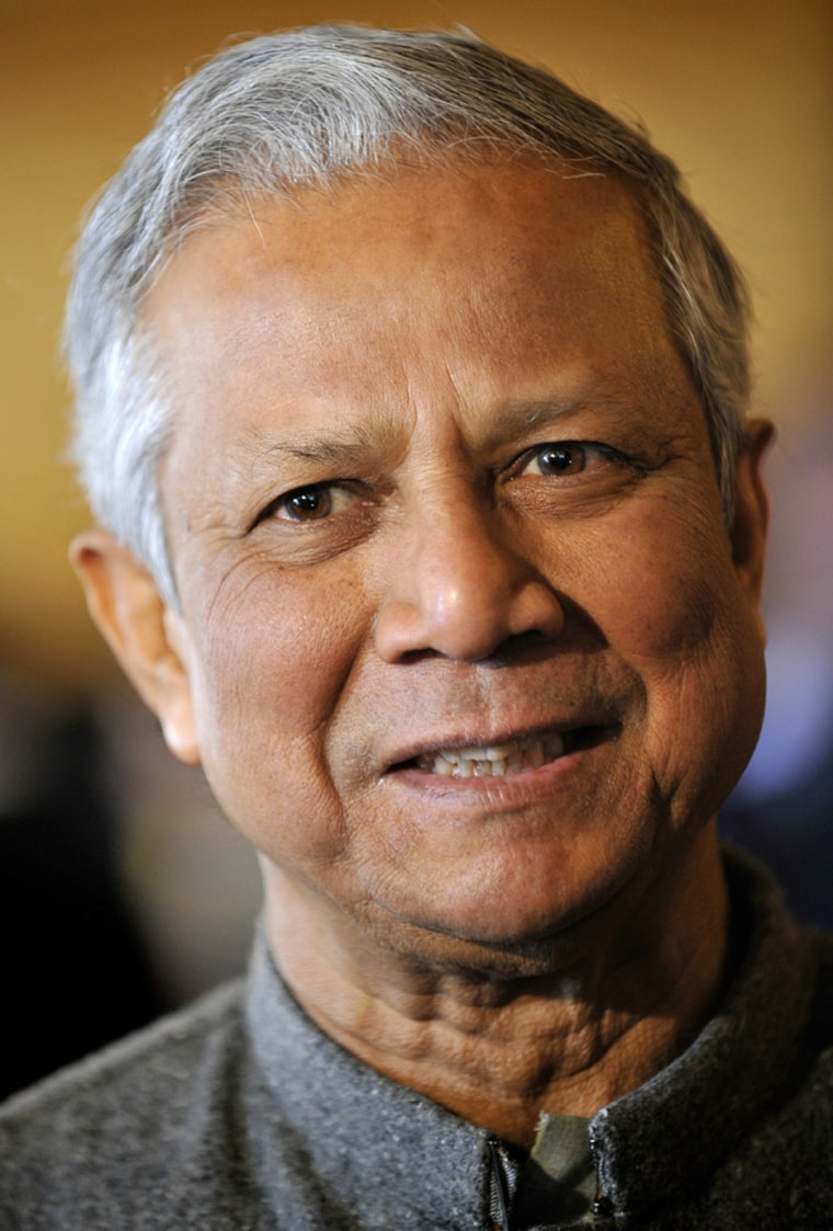 Image: Bangladeshi banker and 2006 Nobel peace prize laureate Muhammad Yunus