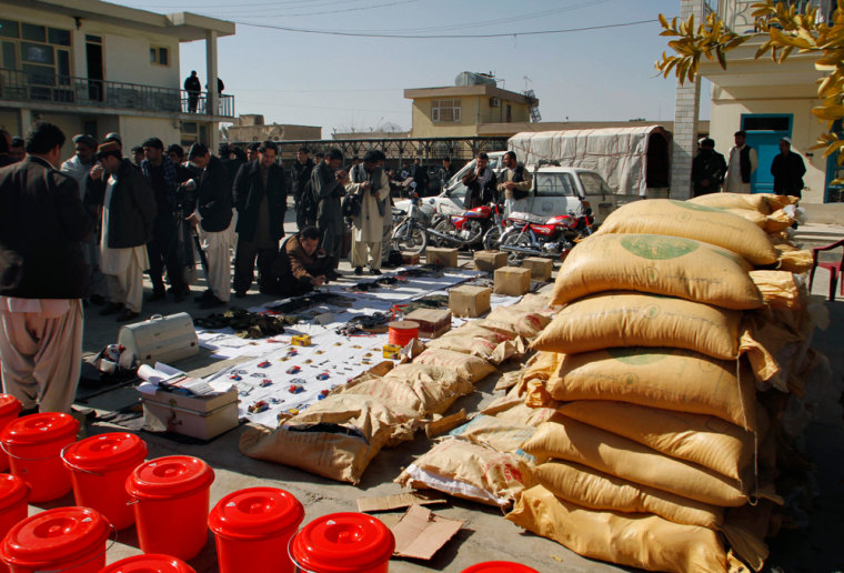 Image: Afghan security forces display confiscated material
