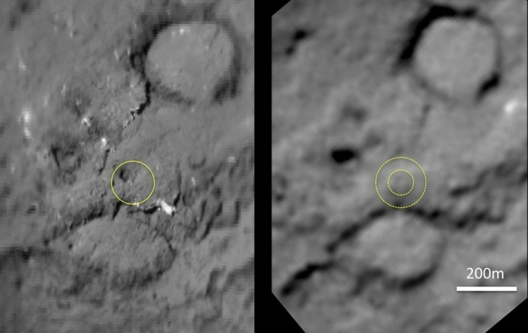Image: Two images of Tempel 1