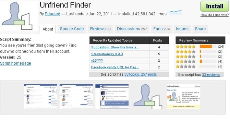 Image: Unfriend Finder app