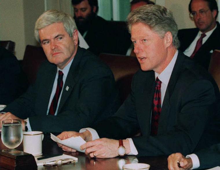 Image: Newt Gingrich and Bill Clinton in 1995