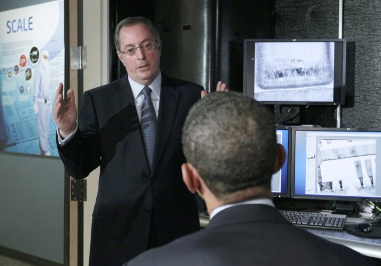 Image: US President Barack Obama listening to Intel CEO Paul Otellini