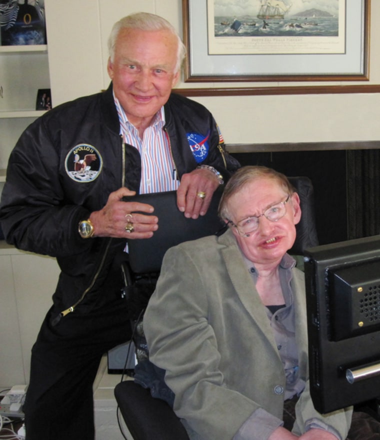 Former astronaut Buzz Aldrin and astrophysicist Stephen Hawking are teaming up to advance humanity's future in space.