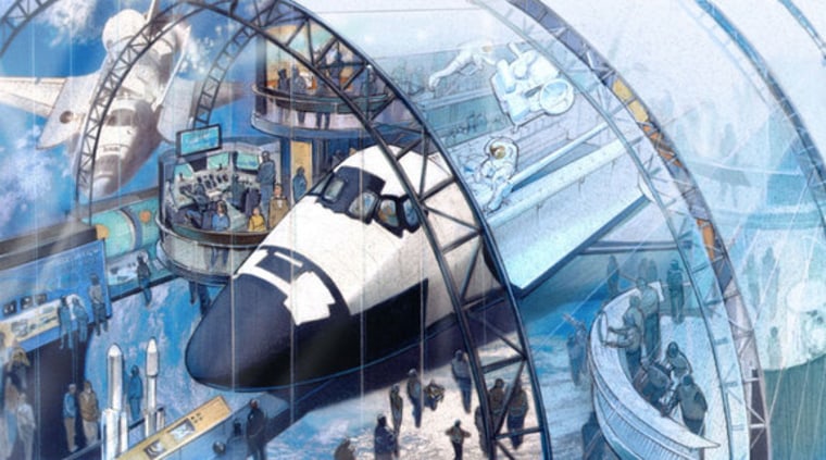 Artist's rendering of shuttle at Intrepid