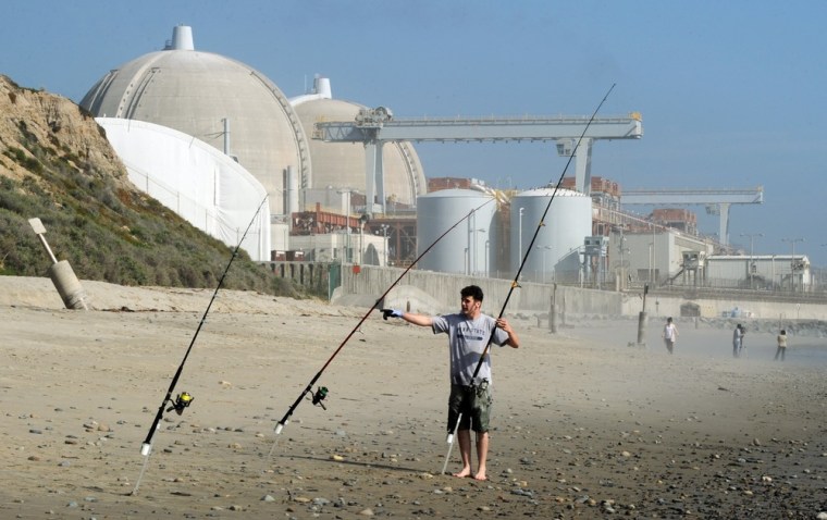 Image: Fishermen beside the San Onofre Nuclear Power Plant in north San Diego County