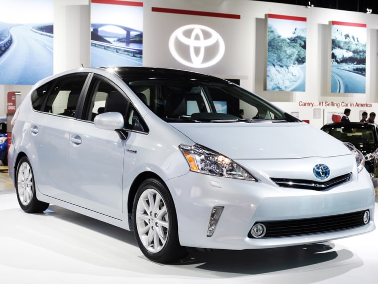 Image: The Toyota Prius V is on display during the press day for the North American International Auto show in Detroit