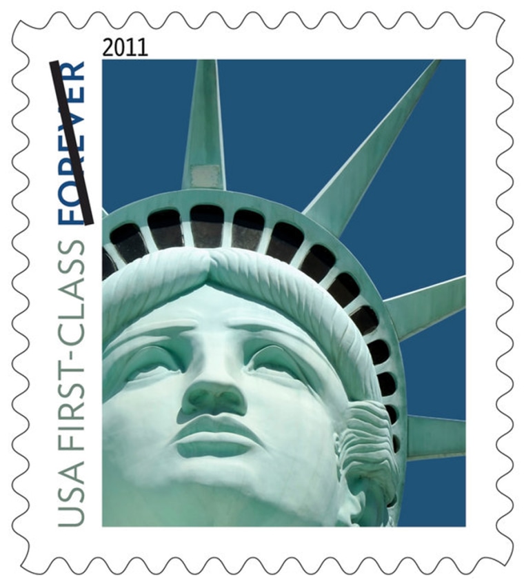 The new Lady Liberty First-Class stamp issued by the U.S. Postal Service.