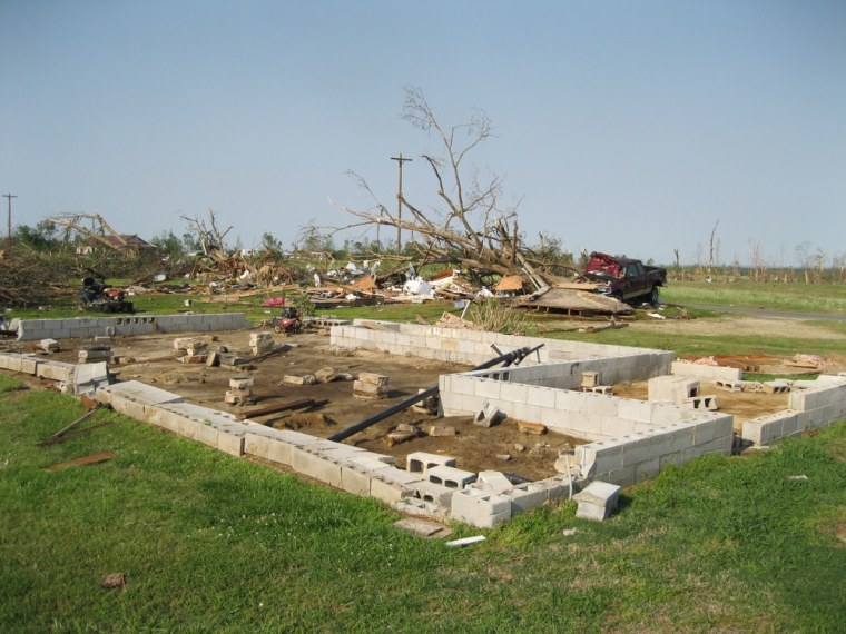 Image: Destroyed house of Herbert and Ann Satterfield