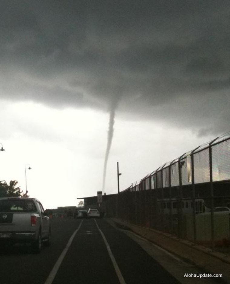 Rare waterspout creates excitement in Hawaii