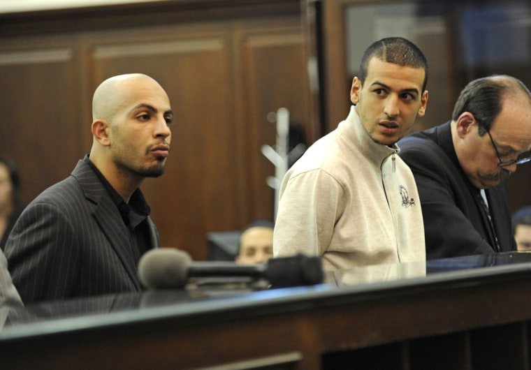 Image: Ahmed Ferhani 26, left, and Mohamed Mamadouh 20, appear in court with their attorneys for arraignment