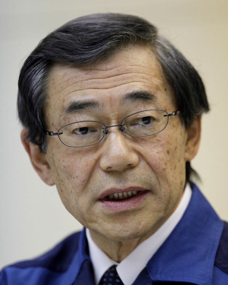 Image: Tokyo Electric Power President Shimizu speaks during a news conference in Tokyo