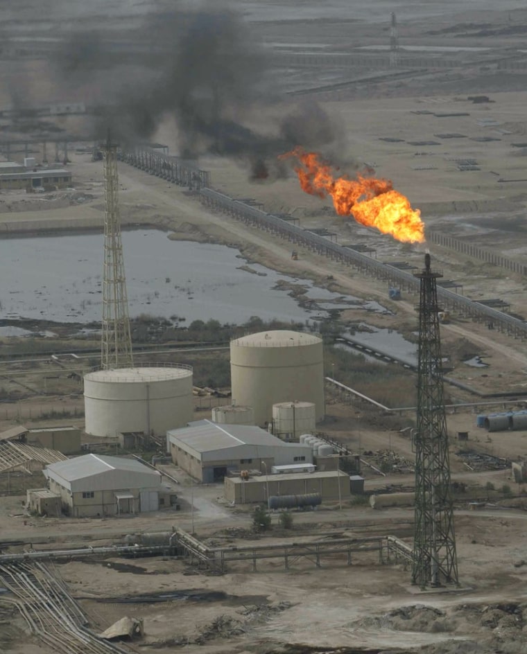 Image: An aerial view shows Al-Sheiba oil refinery in Basra