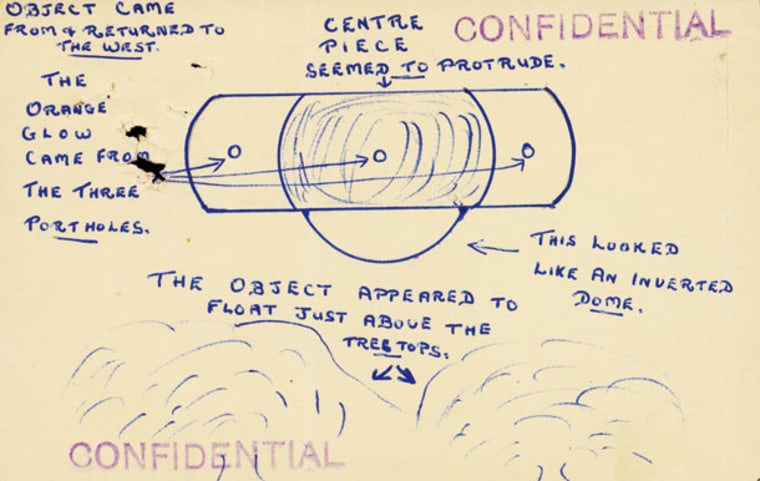 Image: Diagram of UFO sighting, 1955 (NAA: 705, 114/1/197)