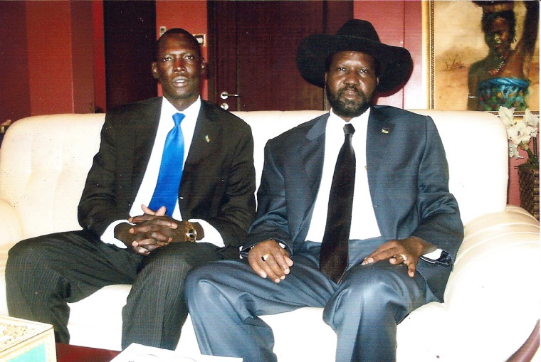 Image: \"Lost Boy\" Angelo Maker and President Salva Kiir