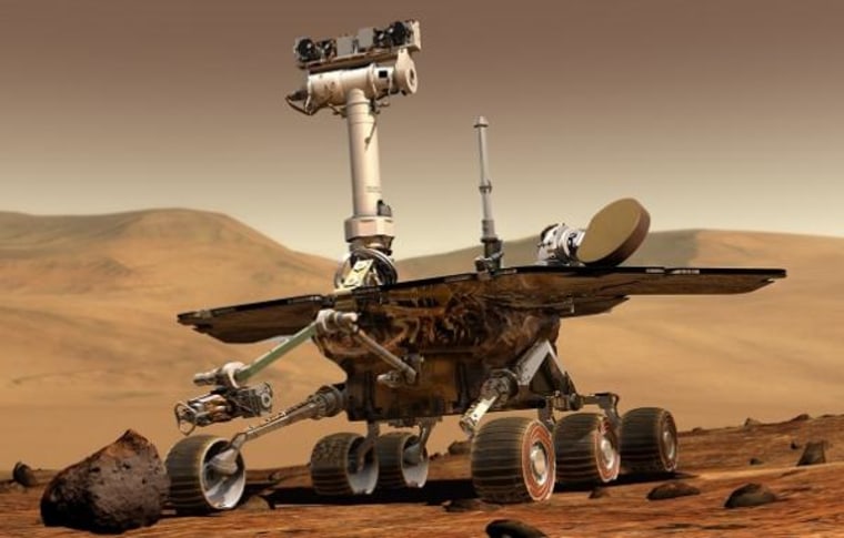 This is an artist’s concept of NASA’s Mars Exploration Rover.