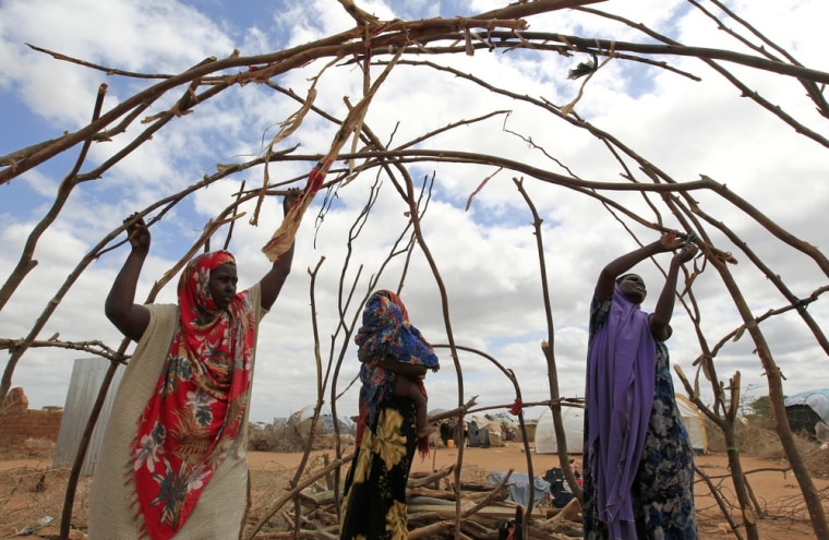 Image: Somali refugees who recently arrived at the Dagahaley camp in Kenya.