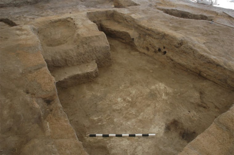 At the Catalhoyuk settlement in Turkey, people were buried beneath houses, like this one, which contained multiple burials dating back about 9,000 years.