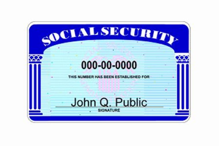 A prototype Social Security card. Don't let your number fall into the wrong hands.