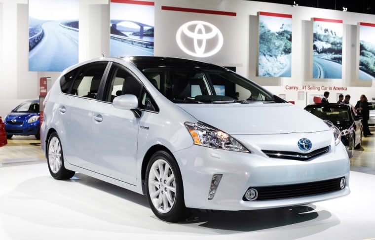 Image: The Toyota Prius V is on display during the press day for the North American International Auto show in Detroit