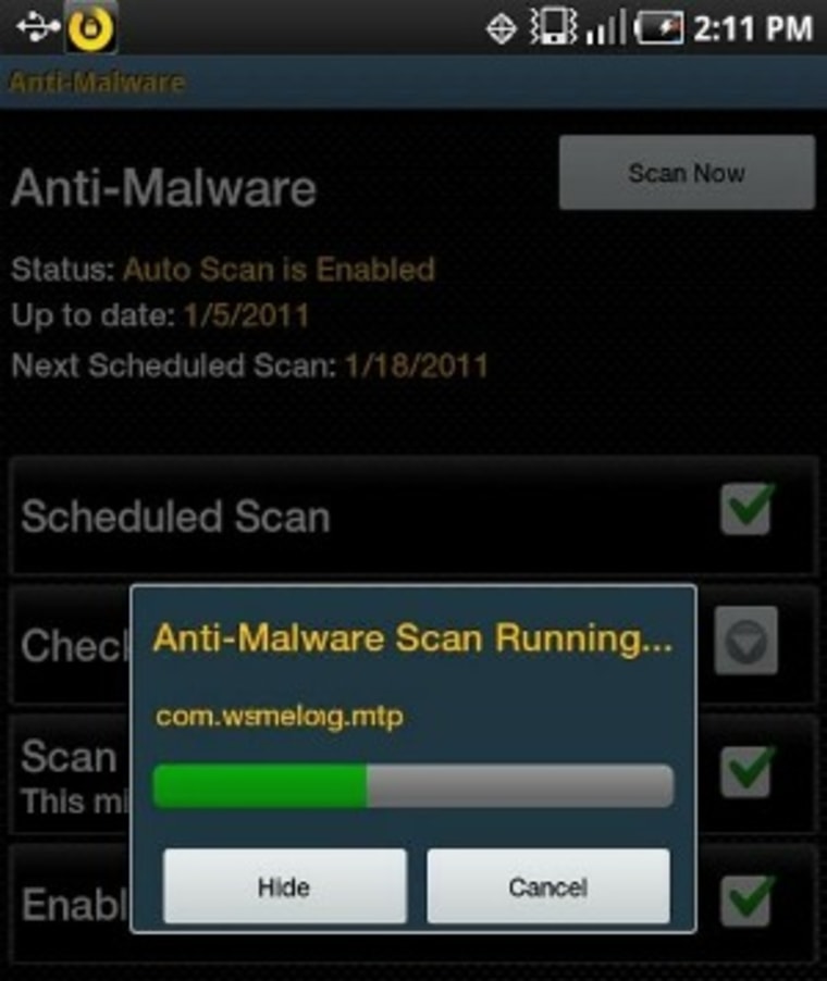 Image: Norton Mobile Security Lite screenshot