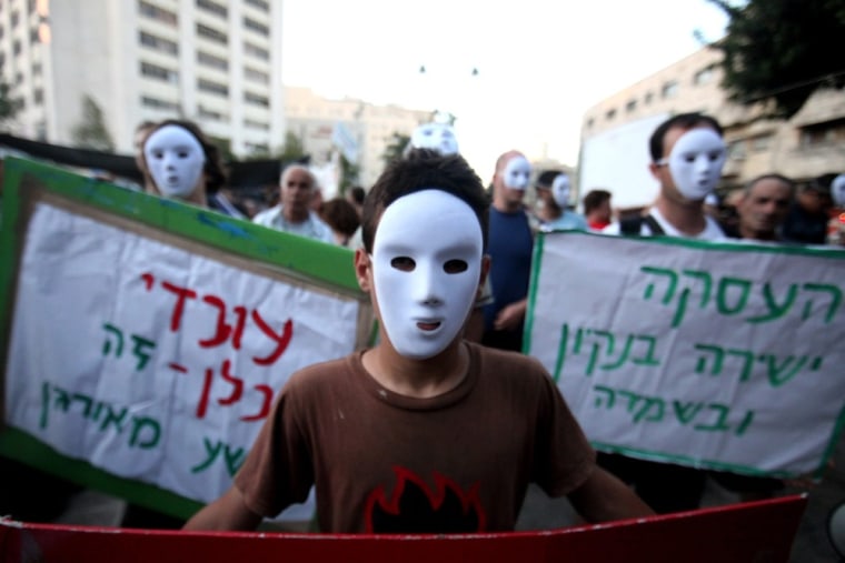 Image: Israelis protest against the high cost of living and unaffordable housing