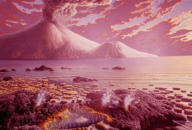 Image: Artist's illustration of early life on Earth