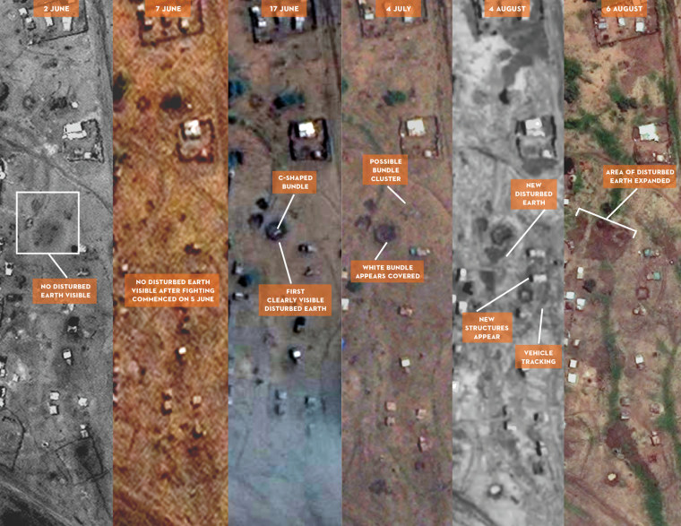 Image: Apparent mass grave site near Tilo School in Kadugli, South Kordofan, Sudan.