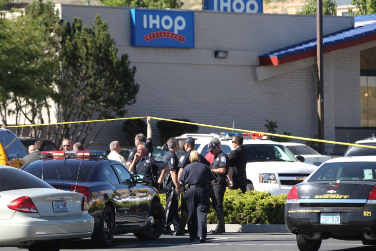 Image: Emergency personnel respond to a shooting at an IHOP restaurant
