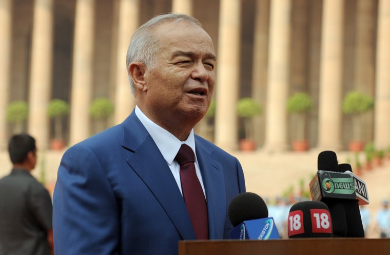 Uzbekistan President Islam Karimov addre