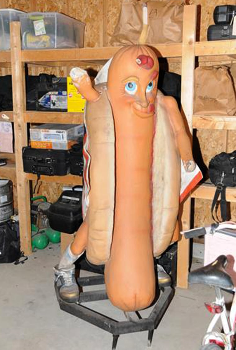This 6-foot Hot Dog Man statue was found at Harmony Court and Benton Street on Sept. 2.