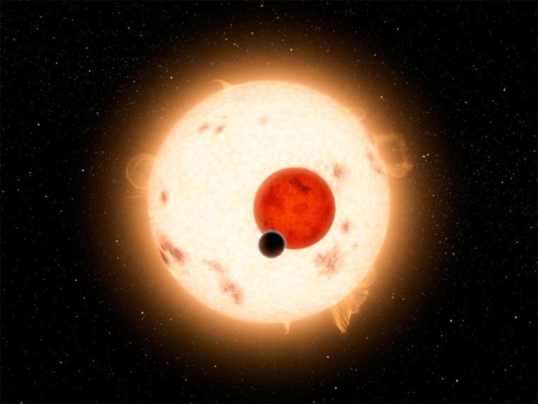 The Kepler mission has found a world where two suns set over the horizon instead of just one. The planet, called Kepler-16b, is not thought to be habitable. It is a cold world, with a gaseous surface, and it circles two stars, just like the "Star Wars" Tatooine.