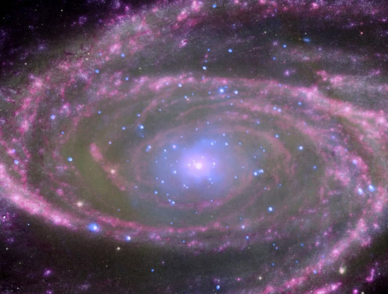 At the center of spiral galaxy M81 is an enormous black hole about 70 million times more massive than our sun.