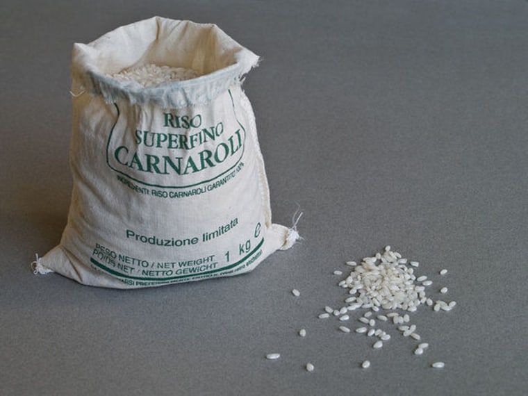 A bag of Carnaroli, an Italian variety of rice.