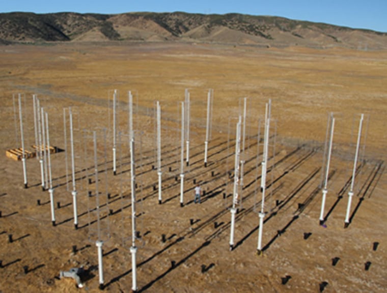 Research at the Caltech Field Laboratory for Optimized Wind Energy, directed by John Dabiri, suggests that arrays of closely spaced vertical-axis wind turbines produce significantly more power than conventional wind farms with propeller-style turbines.