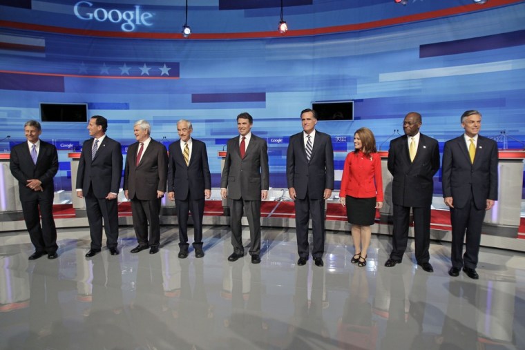 Image: Gary Johnson, Rick Santorum, Newt Gingrich, Ron Paul, Rick Perry, Mitt Romney, Michele Bachmann, Herman Cain, Jon Huntsman