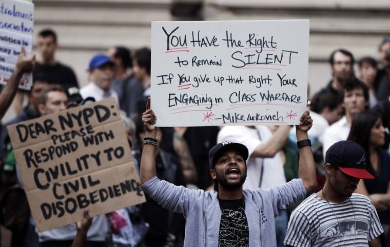 Wall Street protesters march on NY police headquarters
