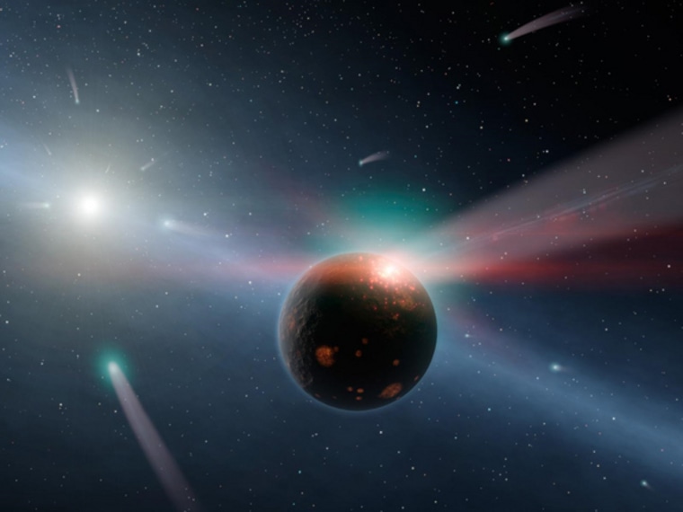 Image: Artist's conception of a storm of comets around a star