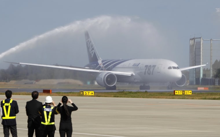Image: All Nippon Airways' Boeing 787 Dreamliner aircraft prepares to take off at Narita airport in Narita