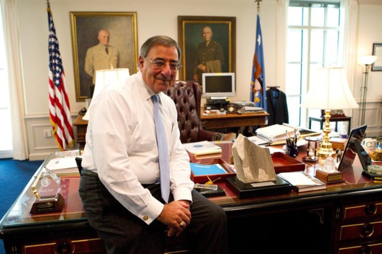 Secretary of Defense Leon E. Panetta, in his office at the Pentagon on Friday, spoke about reducing the military's budget.
