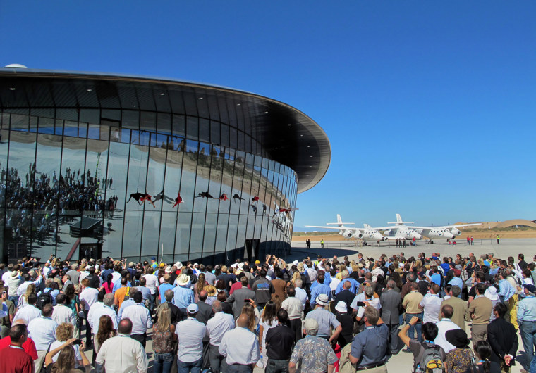 Spaceport America is being built for $209 million and is financed so far entirely by New Mexico taxpayers. But public funds subsidizing the spaceport will end in two years. This photo was taken at October’s Spaceport America Terminal Hangar dedication.