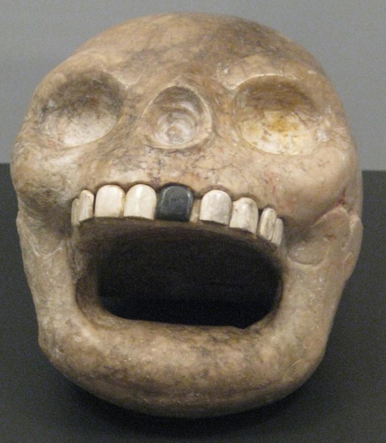 This Mayan skull is set to go on display at the Royal Ontario Museum on Saturday.
