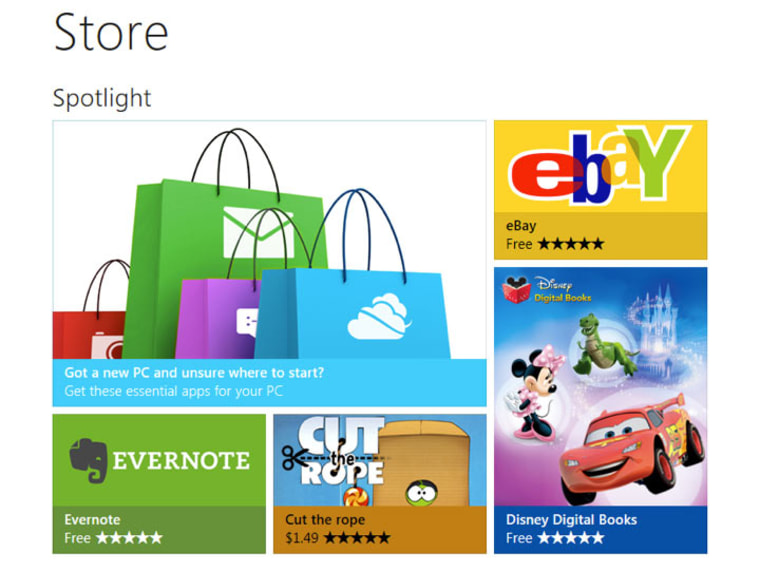 Screenshot of the upcoming Windows Store