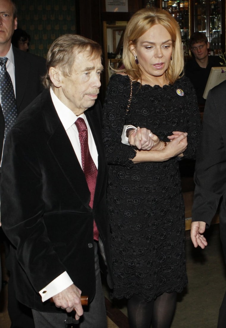 Image: Vaclav Havel and wife Dagmar Havlovam in March