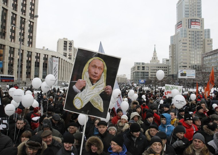 Image: Protesters in Moscow, Russia