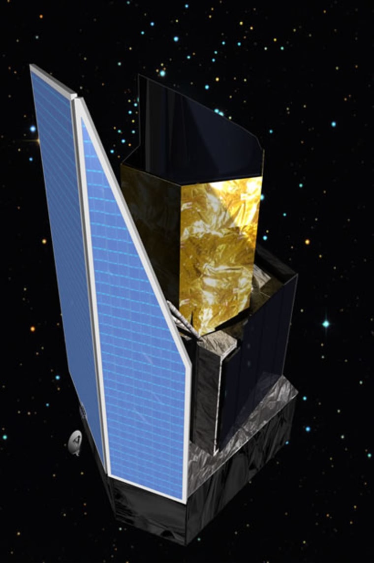 This illustration depicts the Thales Alenia Space concept for the Euclid spacecraft.
