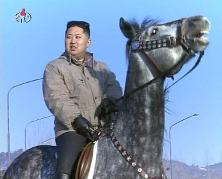 Image: Kim Jong Un rides a horse