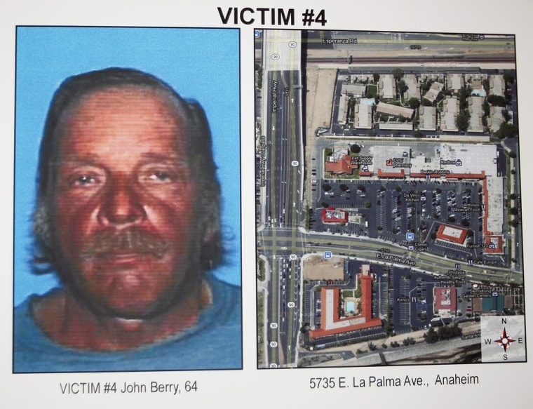 Image: John Berry, 64, was killed on January 13, 2012 in Anaheim, California.