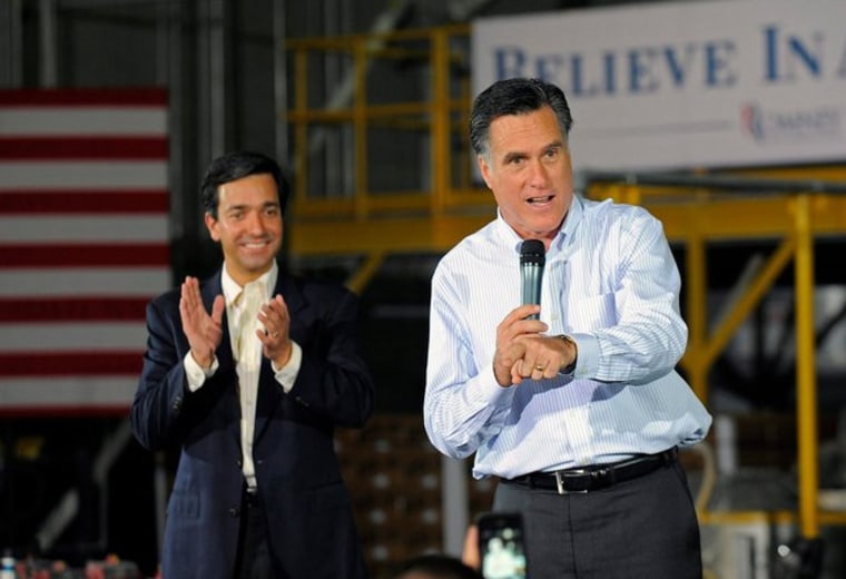 Mitt Romney campaigns in Orlando, Fla., Friday. Goldman Sachs employees have contributed at least $367,000 to his campaign.